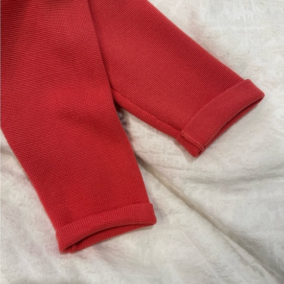 Eileen fisher coral silk/cotton blend open front cardigan with fold over cuffs - Picture 8 of 8